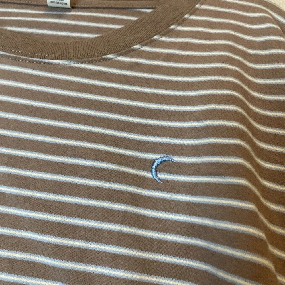 Zyia Active Sweater Womens Size Medium Brown Striped Pullover Cropped - Picture 3 of 8